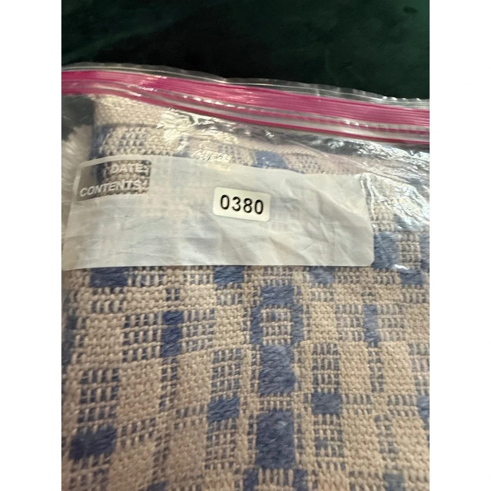 Vintage‎ Blue White Handwoven Placemat Set Geometric Pattern Cottage Decor